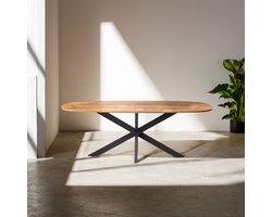 Eettafel Colorado Deens ovaal mangohout 240x110x77 cm - metalen matrix - naturel