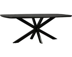 Eettafel Colorado ovaal mangohout 300x110 cm - verjongde rand - Zwart