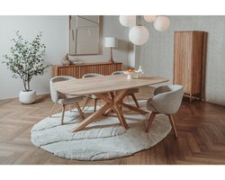 Eettafel Crotone Deens ovaal acacia 200 cm - Naturel
