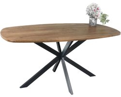 Eettafel Deens ovaal 160cm bruin Hero ovale eetkamer tafel
