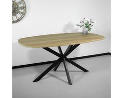 Eettafel Deens ovaal 160cm lichtbruin Hero ovale eetkamer tafel