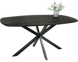 Eettafel Deens ovaal 160cm zwart Hero ovale eetkamer tafel