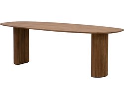 Eettafel Deens Ovaal 220cm - Bruin Mangohout - Feline - Giga Meubel