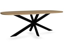Eettafel Deens ovaal 240cm lichtbruin Hero ovale eetkamer tafel