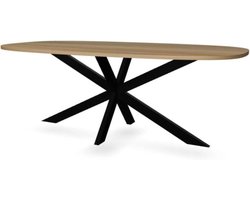 Eettafel Deens ovaal - Eetkamertafel ovaal - Gezellig tafelen - Afgeronde Deense vorm - 240 cm - Lichtbruin