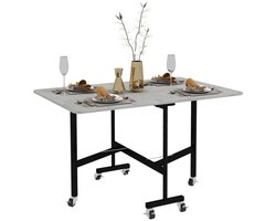 Eettafel - DesignMeubel - Opvouwbaar – Uitschuifbaar - Grijs/Zwart