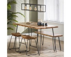 Eettafel Desiree - Massief acaciahout boomstam - 130 x 70cm