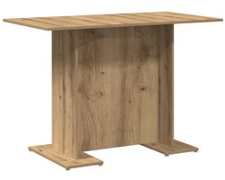 Eettafel | Eetkamertafel 110x60x75 cm bewerkt hout artisanaal eikenkleurig