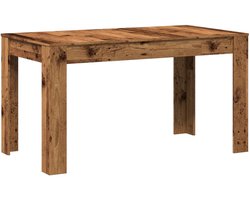 Eettafel | Eetkamertafel 140x74,5x76 cm bewerkt hout oud houtkleurig