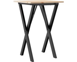 Eettafel | Eetkamertafel X-frame 50x50x75 cm massief grenenhout en staal