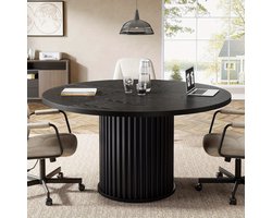 eettafel - eettafel rond - Ronde eettafel Scandinavische tafel voor 4 ~ 6 personen, ronde eettafel met houten onderstel, keukeneettafel 120cm