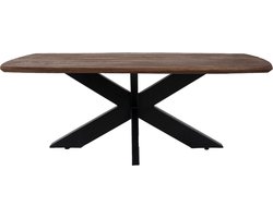 Eettafel Felix - Espresso Mangohout - 190 x 90 cm - Industrieel - Rechthoek - 6 tot 8 personen - Keukentafel