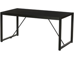 Eettafel Flora rechthoekig 160cm zwart duurzaam mangohout eetkamertafel