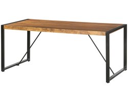 Eettafel Flora rechthoekig 180cm bruin duurzaam mangohout eetkamertafel