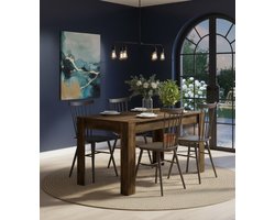 Eettafel Gerookt Eiken 140x75 cm – Stevige Houten Tafel voor Eetkamer, Keuken & Woonkamer – Rechthoekige Dinertafel voor Gezellig Thuis of Restaurant Depauwwonen