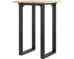 Eettafel Grenenhout - Keukentafel Houten Tafel - Gezellig Tafelen - O-vormig Frame - 50x50x75 cm - Zwart