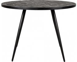 Eettafel Helsinge - Gerecycled Teakhout - Zwart - 130x76x130 cm (BxHxD) - Mozaiek - 5-6 Personen