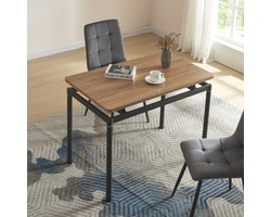Eettafel Hemnes 100x60x75 cm eikenkleurig en zwart