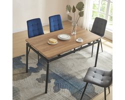 Eettafel Hemnes 140x80x75 cm eikenkleurig en zwart