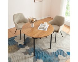 Eettafel Hemnes Ø100x75 cm cm eikenkleurig en zwart