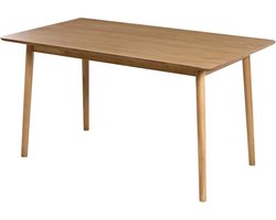 Eettafel Hout - Eetkamertafel - Gezellig Tafelen - Massief Houten Poten - 140x80 cm - Licht Eiken