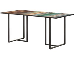 Eettafel Hout - Keukentafel - Samen Eten - Gerecycled Massief Hout - 160x80x76 cm - Multicolor