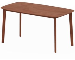 Eettafel in landelijke stijl gelakte houten bovenkant stevig houten frame voor woonkamer of keuken afmetingen 150x80x76 cm bruin vierkante tafel salontafel