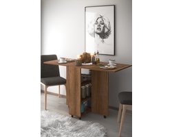 Eettafel Inklapbare| Eettafel Uitschuifbaar| Opvouwbaar| Ruimtebesparend Klaptafel| Modern en Stijlvol| Donkere Walnoot| 140x60x75 cm