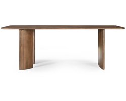 Eettafel Jade rechthoekig 220x100 cm – Mangohout Walnoot – Japandi eetkamertafel