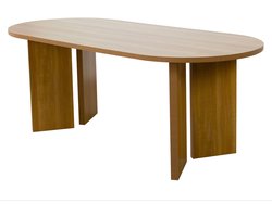 Eettafel Japandi ovaal 200cm lichtbruin melamine Hano Japanse eetkamertafel