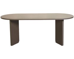 Eettafel Japandi ovaal 200cm walnoot melamine Hano Japanse eetkamertafel
