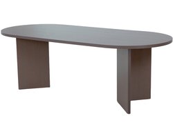 Eettafel Japandi ovaal 200cm walnoot melamine Nancy Japanse eetkamertafel