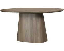 Eettafel Japandi ovaal Saga 160cm lichtbruin MDF ovale eetkamertafel