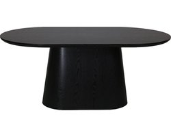 Eettafel Japandi ovaal Saga 180cm zwart MDF ovale eetkamertafel