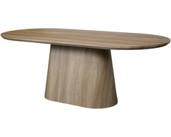 Eettafel Japandi ovaal Saga 210cm lichtbruin MDF ovale eetkamertafel