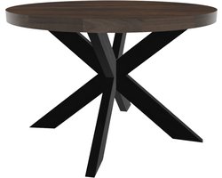 Eettafel Jones rond 120cm walnoot duurzaam mangohout ronde tafel