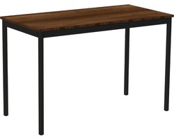Eettafel - Kantinetafel 120 x 60 x 75 Computertafel Bureau Tafel Metaal kantine Zwart - Bruin -