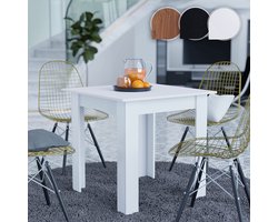 Eettafel - Keukentafel - Eetkamertafel - 80 x 80 x76.5 cm - Vierkant - Wit