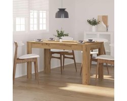 Eettafel - Keukentafel Houten Tafel - Samen Eten - Glad Oppervlak - 140x74.5x76 cm - Eikenhout