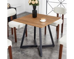 Eettafel Keukentafel voor 4 personen - 80 x 80 x 75 cm - Industrieel design - Houten Eettafel voor Eetkamer - Bruin