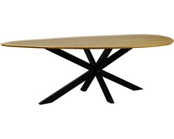 Eettafel Kiezel mangohout met facetrand 240x130 cm - organische vorm - naturel