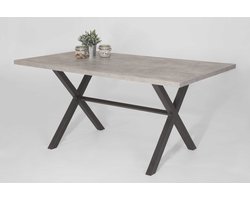 Eettafel Kijara 160x90 cm-betonlook/antraciet