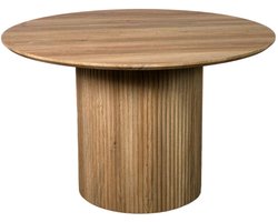 Eettafel Kiko rond 120cm lichtbruin Japandi eetkamertafel