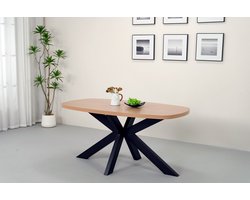 Eettafel Leco deens ovaal 160cm eiken melamine ovale tafel eetkamer