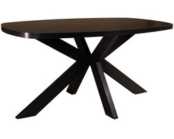 Eettafel Leco deens ovaal 160cm zwart melamine ovale tafel eetkamertafel