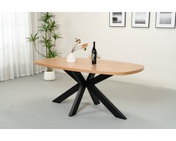 Eettafel Leco deens ovaal 180cm eiken melamine