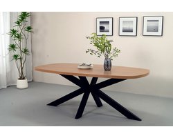 Eettafel Leco deens ovaal 200cm eiken melamine