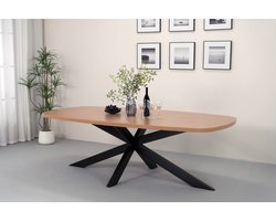 Eettafel Leco deens ovaal 240cm eiken melamine ovale tafel eetkamer