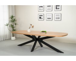 Eettafel Leco deens ovaal 270cm eiken melamine ovale tafel eetkamer