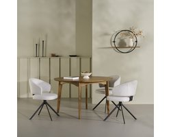 Eettafel Lerma - Mangohout - Naturel - 120x78x120 cm (BxHxD) - Ronde Tafel